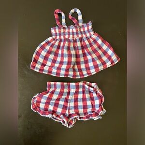 Cat & Jack Red and Blue Checkered Diaper Cover Set